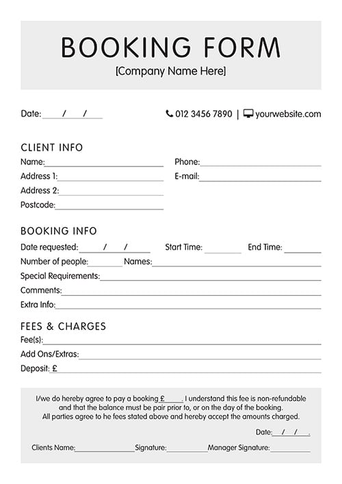 A4 NCR Booking Forms 1