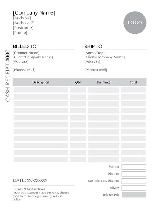 A4 NCR Cash Receipt Form 1