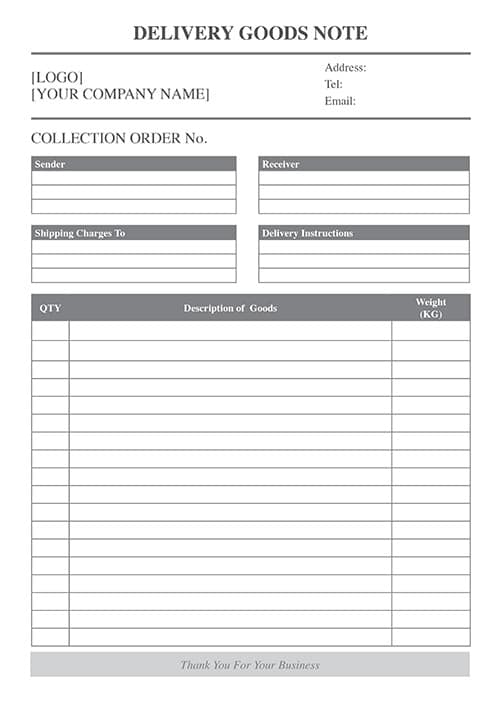 A4 NCR Delivery Goods Note 2