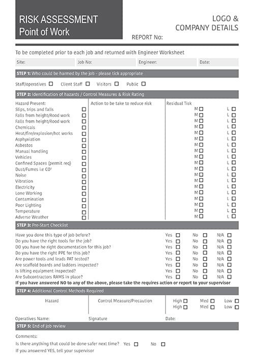 A4 NCR Risk Assessment Form 2