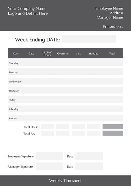 A4 NCR Weekly Time Sheet 2