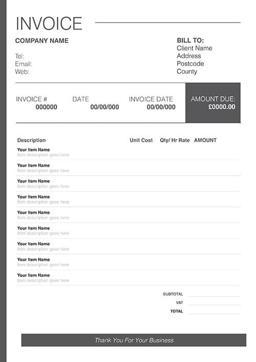 NCR Invoice Form 3