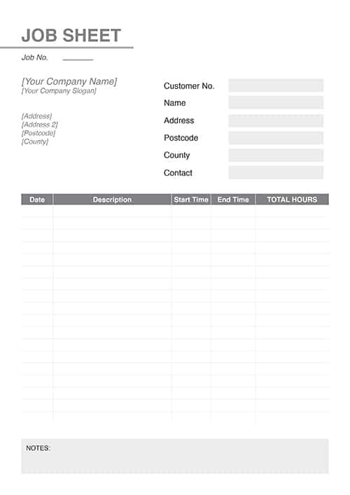 NCR Job Sheet 2