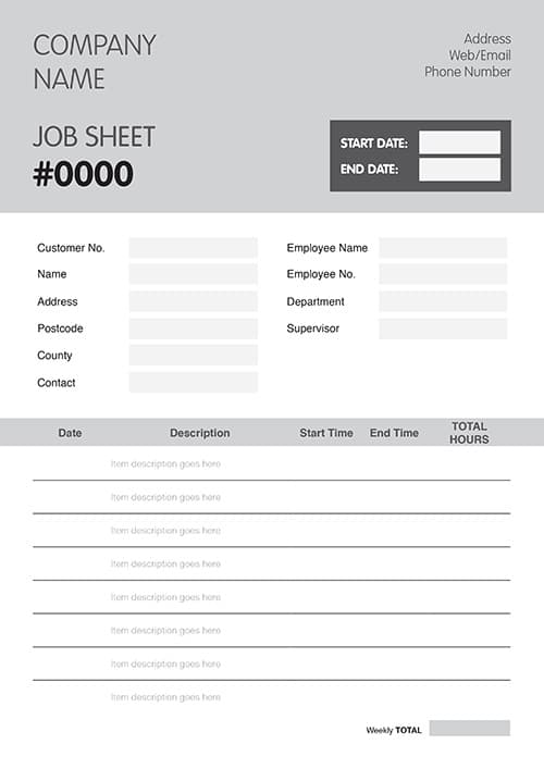 NCR Job Sheet 3