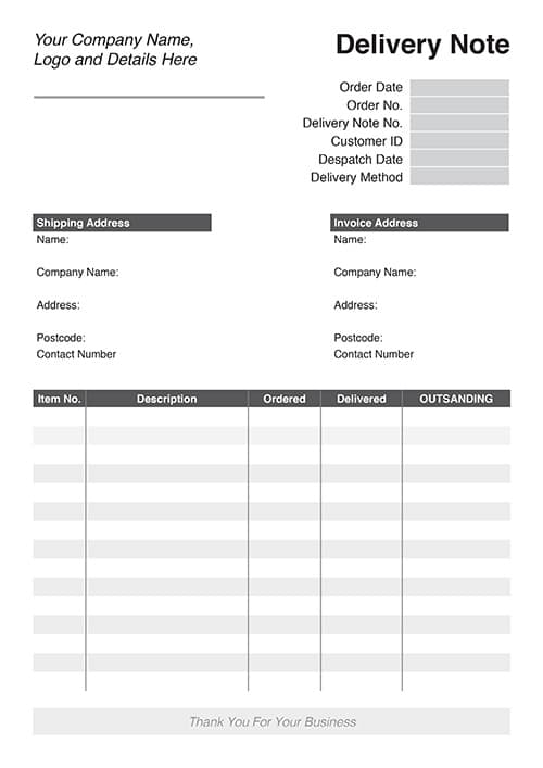 ncr form non comformance report template NCR Delivery Note 1