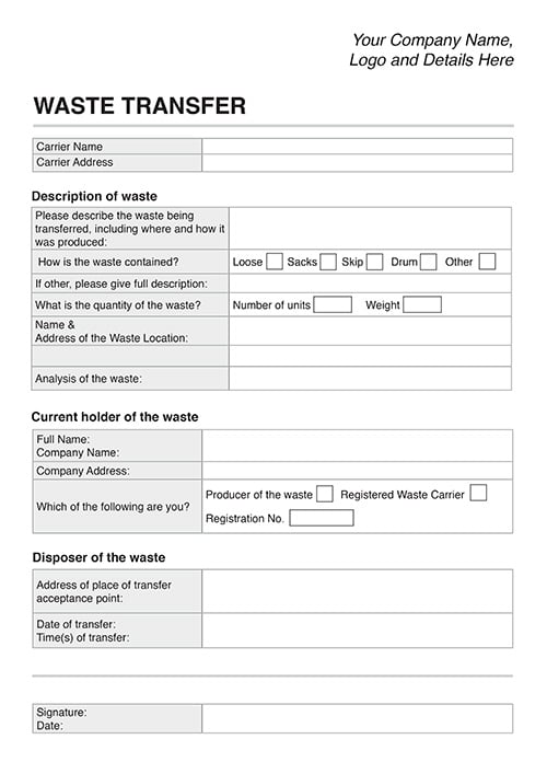 ncr form non comformance report template NCR Waste Transfer 2