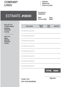ncr forms a4 ncr estimate quote sheet